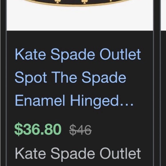 Kate Spade Gold and Black Bangle - Picture 5 of 5